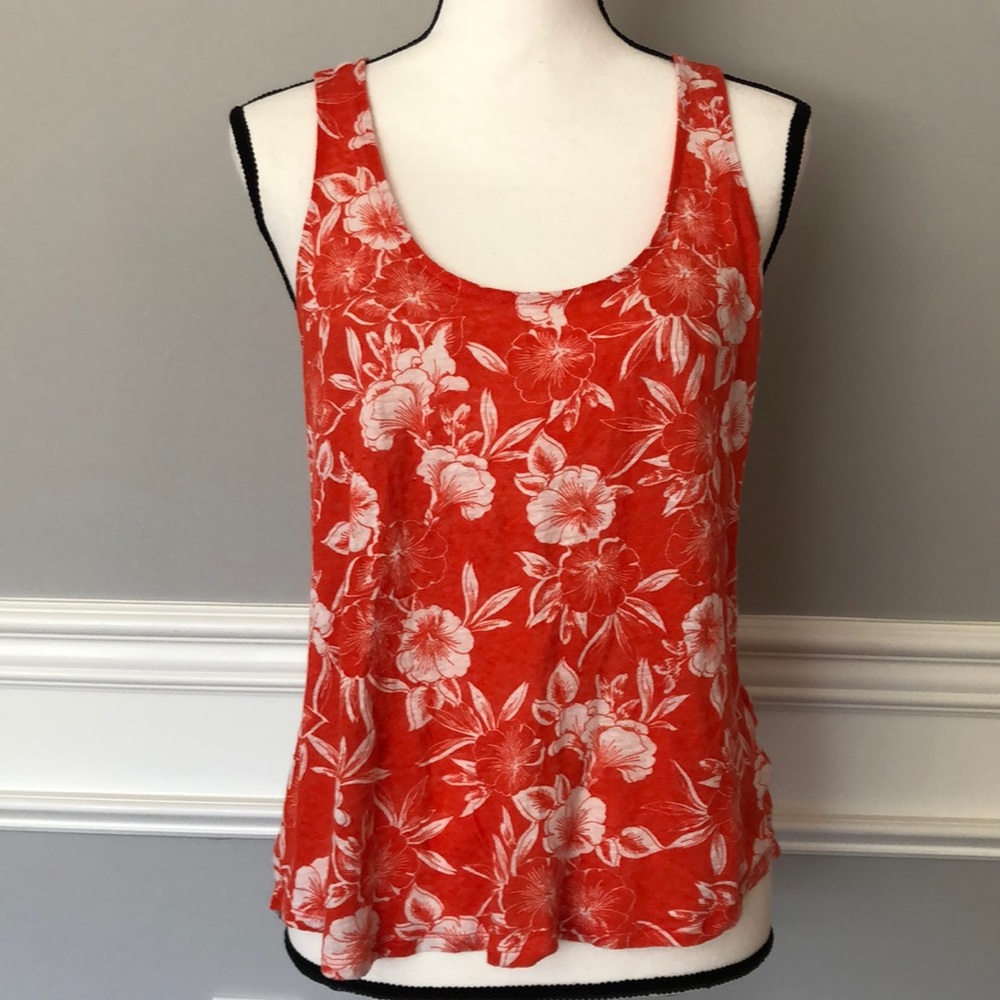 Lightweight floral and stripe top